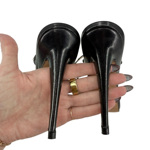 Manolo Blahnik Black Studded Slingback Heels 105mm Vintage Collectors Size 9.5 - Picture 10 of 15